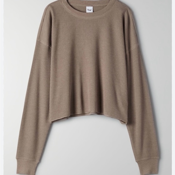 TNA Ribbed Long Sleeve Top - Brown - Picture 2 of 4